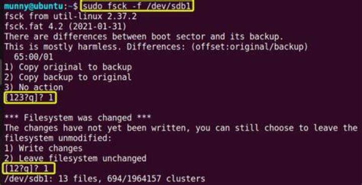 How do I run fsck in Ubuntu?