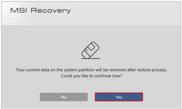 How long does MSI recovery system take?