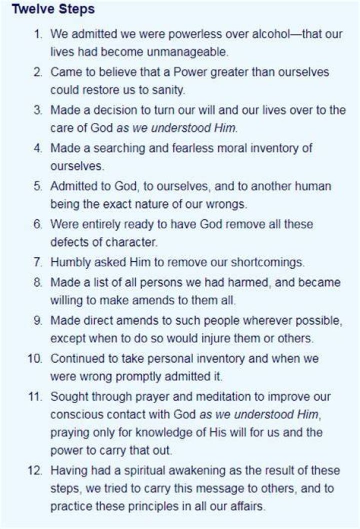 What are Al Anon's 12 steps?